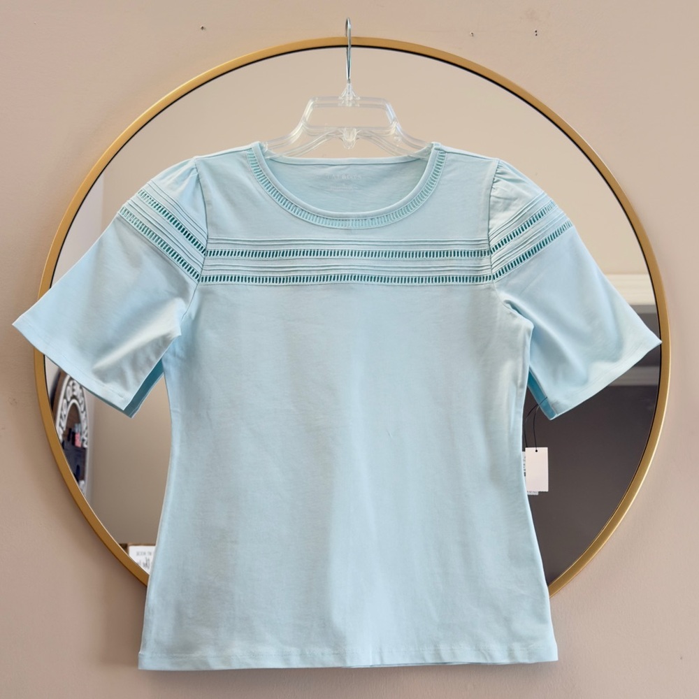Talbots Soft Sky Blue Cotton Top